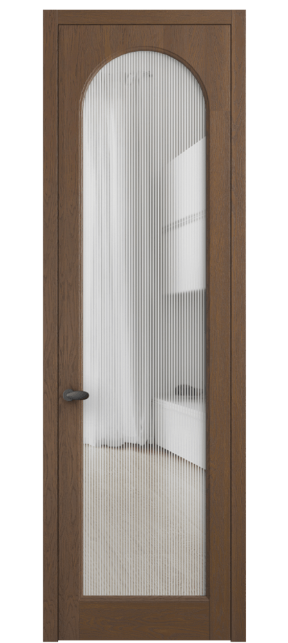 Межкомнатная дверь Палаццо 6804 Дуб каштановый матовый Рифлёное стекло "Дюна", триплекс Цена 8200 Br | Volhovec