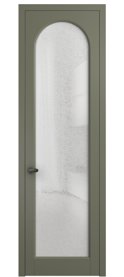 Межкомнатная дверь Палаццо 6804 Матовый оливковый тёмный Фактурное стекло "Лёд", триплекс Цена 5500 Br | Volhovec
