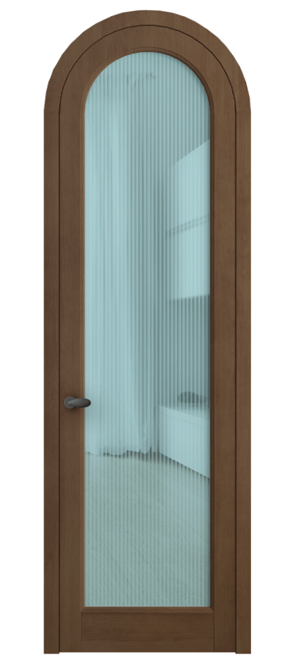 Межкомнатная дверь Palazzo 6814 Бук тёмный матовый Рифлёное голубое стекло "Moru", триплекс Цена 9600 Br | Volhovec