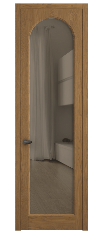 Межкомнатная дверь Палаццо 6804 Дуб пряный матовый Прозрачное бронзовое стекло, триплекс Цена 7900 Br | Volhovec