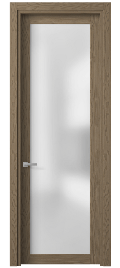 Межкомнатная дверь Planum 2102 Дуб дымный матовый Сатинированное стекло Цена 3840 Br | Volhovec