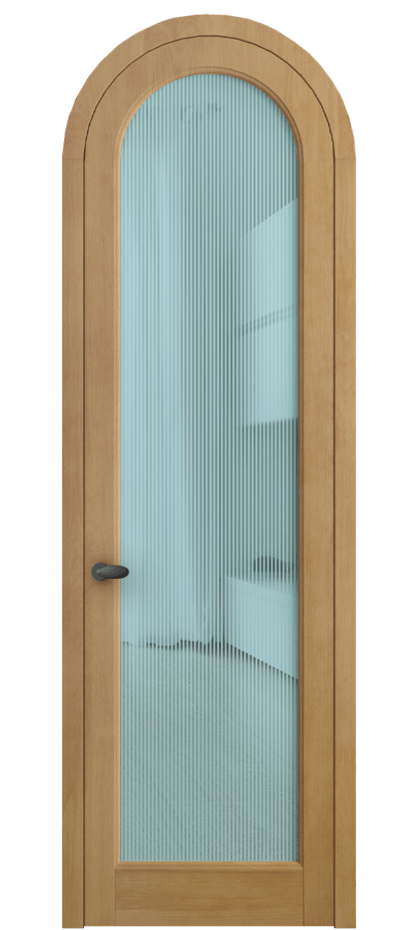 Межкомнатная дверь Palazzo 6814 Бук натуральный матовый Рифлёное голубое стекло "Дюна", триплекс Цена 9500 Br | Volhovec