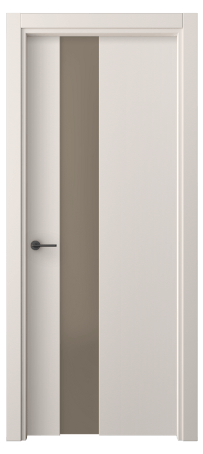 Межкомнатная дверь Freedom 4224 ПЭТ тёплый-белый Сатинированное бронзовое стекло, триплекс Цена 1600 Br | Volhovec