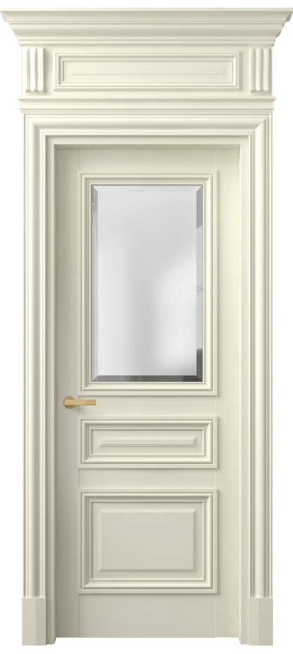 Межкомнатная дверь Antique 7304 Бук молочно-белый Сатинированное стекло с фацетом, 6 мм Цена 6640 Br | Volhovec