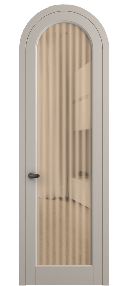 Межкомнатная дверь Palazzo 6814 Матовый светло-бежевый Рифлёное оранжевое стекло "Дюна", триплекс Цена 7000 Br | Volhovec