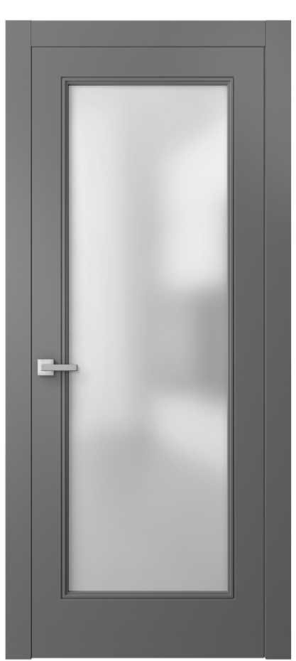 Межкомнатная дверь Linea 8300 Матовый классический серый Сатинированное стекло Цена 3990 Br | Volhovec