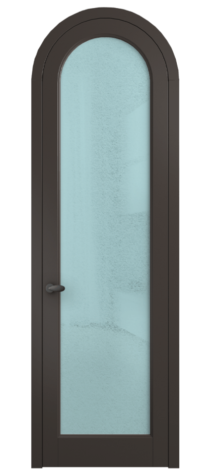 Межкомнатная дверь Palazzo 6814 Матовый антрацит Фактурное голубое стекло "Лёд", триплекс Цена 7000 Br | Volhovec