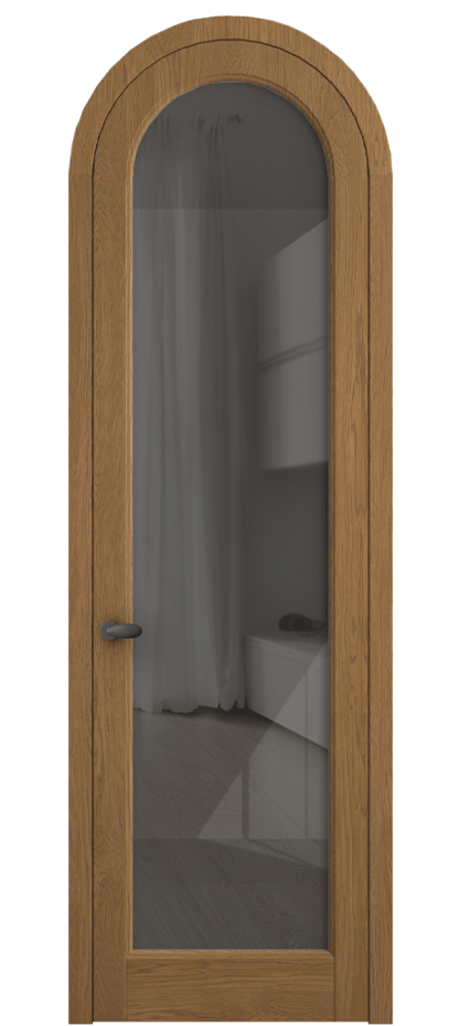Межкомнатная дверь Palazzo 6814 Дуб пряный матовый Рефлективное серое стекло "Stopsol", калёное Цена 11500 Br | Volhovec