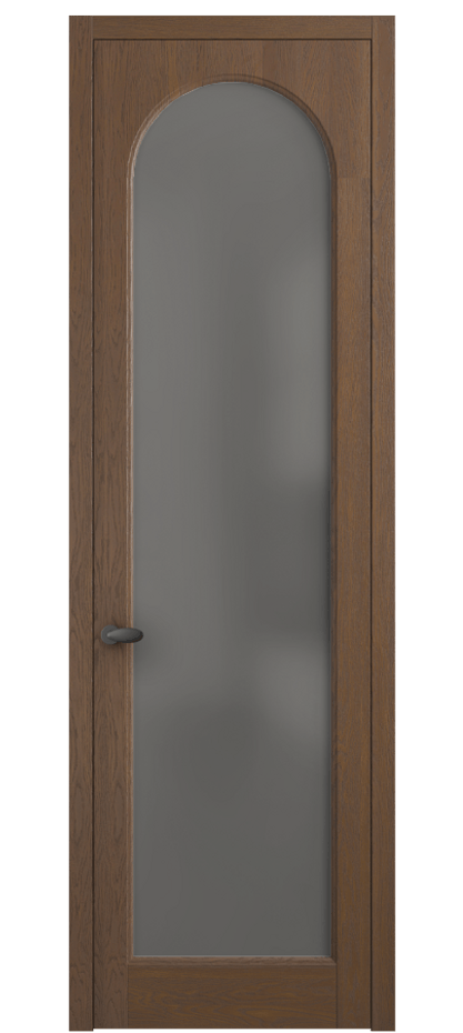 Межкомнатная дверь Palazzo 6804 Дуб каштановый матовый Сатинированное серое стекло, триплекс Цена 7900 Br | Volhovec