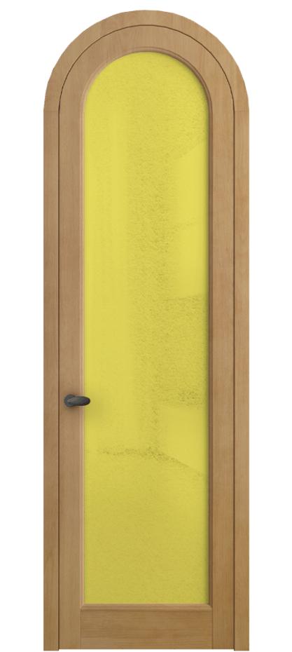 Межкомнатная дверь Palazzo 6814 Бук натуральный матовый Фактурное жёлтое стекло "Лёд", триплекс, 8 мм Цена 9000 Br | Volhovec