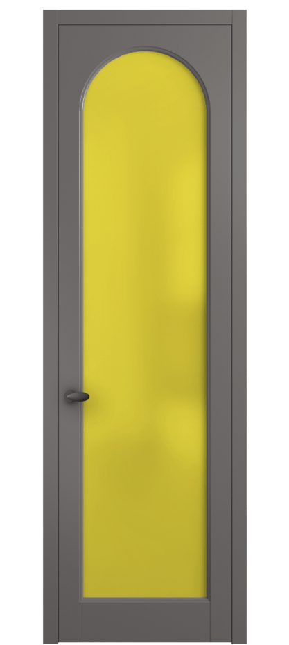 Межкомнатная дверь Palazzo 6804 Матовый классический серый Сатинированное жёлтое стекло, триплекс Цена 5200 Br | Volhovec