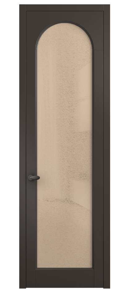 Межкомнатная дверь Палаццо 6804 Матовый антрацит Фактурное оранжевое стекло "Лёд", триплекс Цена 5500 Br | Volhovec