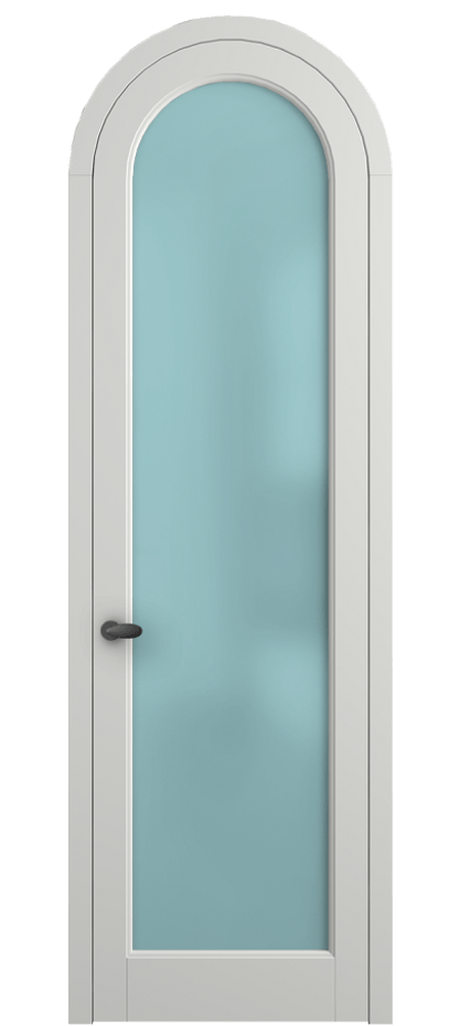 Межкомнатная дверь Palazzo 6814 Матовый светло-серый Сатинированное голубое стекло, триплекс Цена 6700 Br | Volhovec