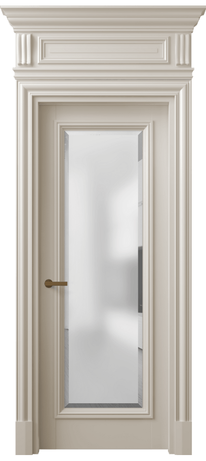 Межкомнатная дверь Antique 7300 Бук светло-бежевый Сатинированное стекло с фацетом, 6 мм Цена 6640 Br | Volhovec