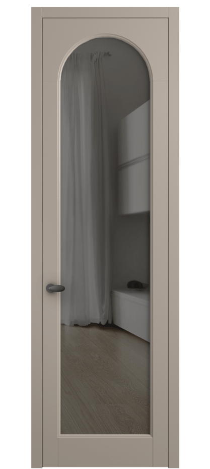 Межкомнатная дверь Palazzo 6804 Матовый бисквитный Прозрачное серое стекло, триплекс Цена 5200 Br | Volhovec