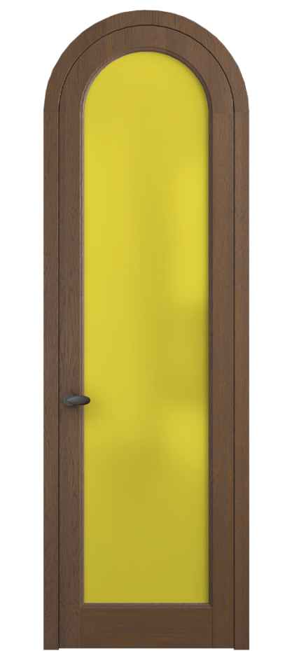 Межкомнатная дверь Palazzo 6814 Дуб каштановый матовый Сатинированное жёлтое стекло, триплекс Цена 11000 Br | Volhovec