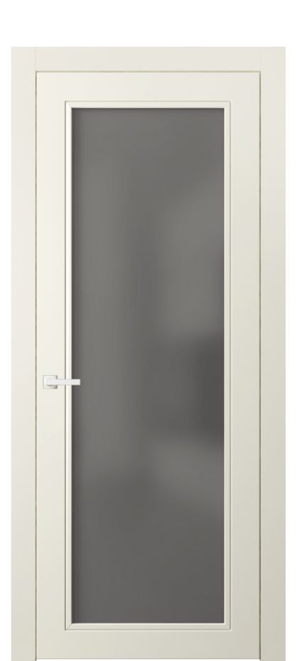 Межкомнатная дверь Neo Classic 8000 Матовый молочно-белый Сатинированное серое стекло, триплекс Цена 3990 Br | Volhovec