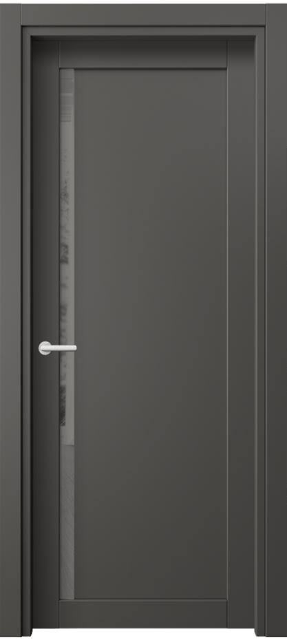 Межкомнатная дверь Нео 2110 ПЭТ графитовый Двустороннее серое зеркало, триплекс Цена 0 Br | Volhovec