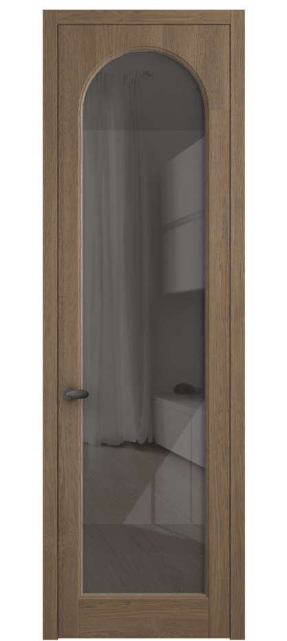 Межкомнатная дверь Palazzo 6804 Дуб джутовый матовый Рефлективное серое стекло "Stopsol", калёное Цена 8400 Br | Volhovec