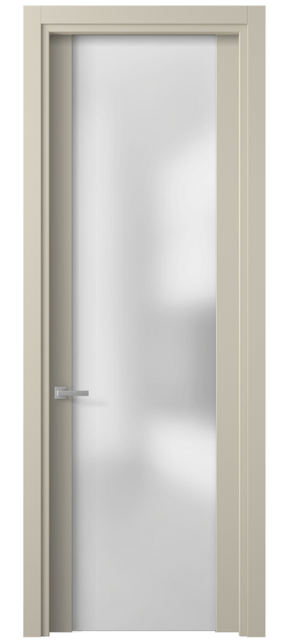 Межкомнатная дверь Planum 4114 ПЭТ светло-бежевый Сатинированное стекло Цена 1570 Br | Volhovec