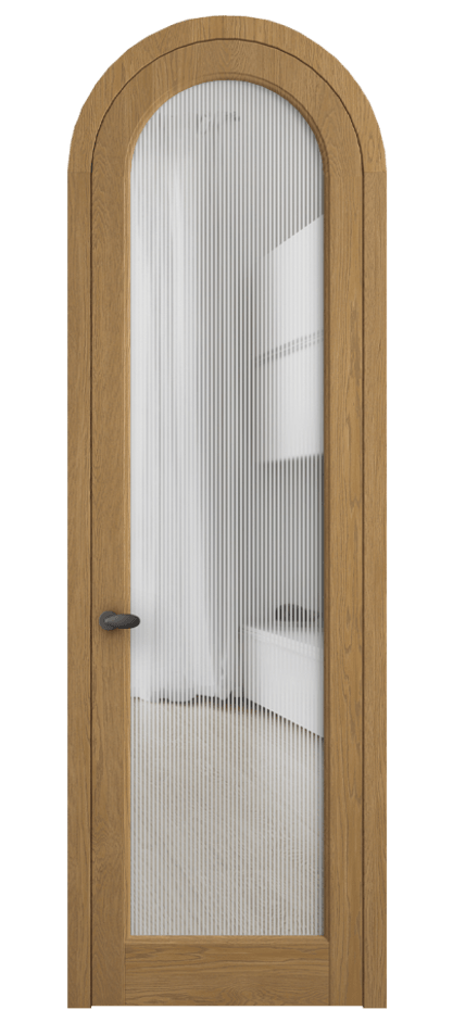 Межкомнатная дверь Palazzo 6814 Дуб солнечный матовый Рифлёное стекло "Дюна", триплекс Цена 11400 Br | Volhovec