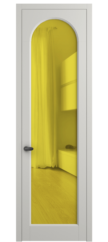 Межкомнатная дверь Palazzo 6804 Матовый серый Прозрачное жёлтое стекло, триплекс Цена 5200 Br | Volhovec