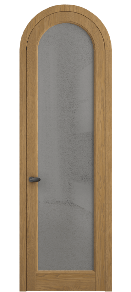 Межкомнатная дверь Palazzo 6814 Дуб солнечный матовый Фактурное серое стекло "Лёд", триплекс, 8 мм Цена 10700.3044 Br | Volhovec