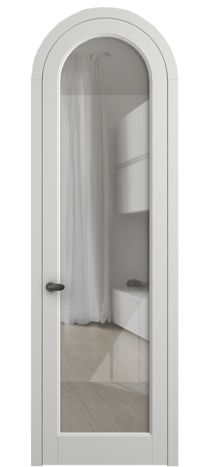 Межкомнатная дверь Palazzo 6814 Матовый светло-серый Рефлективное прозрачное стекло "Stopsol", калёное Цена 7100 Br | Volhovec