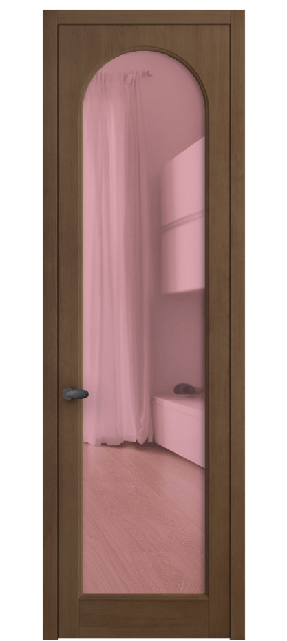 Межкомнатная дверь Palazzo 6804 Бук тёмный матовый Прозрачное розовое стекло, триплекс Цена 6500 Br | Volhovec