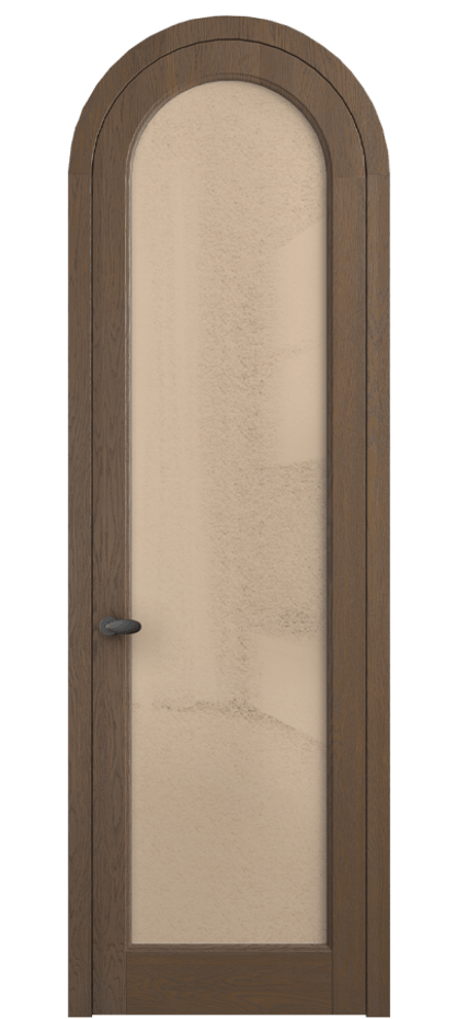 Межкомнатная дверь Palazzo 6814 Дуб туманный матовый Фактурное оранжевое стекло "Лёд", триплекс, 8 мм Цена 10700.3044 Br | Volhovec