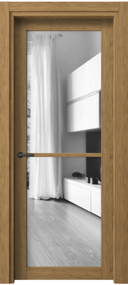 Межкомнатная дверь Нео 2108 Грецкий орех Двустороннее зеркало, триплекс Цена 1910 Br | Volhovec