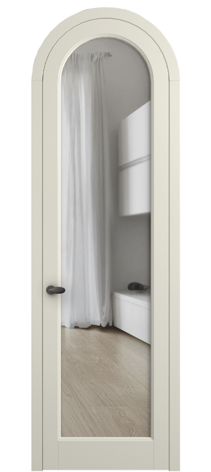 Межкомнатная дверь Palazzo 6814 Матовый молочно-белый Прозрачное стекло Цена 6700 Br | Volhovec