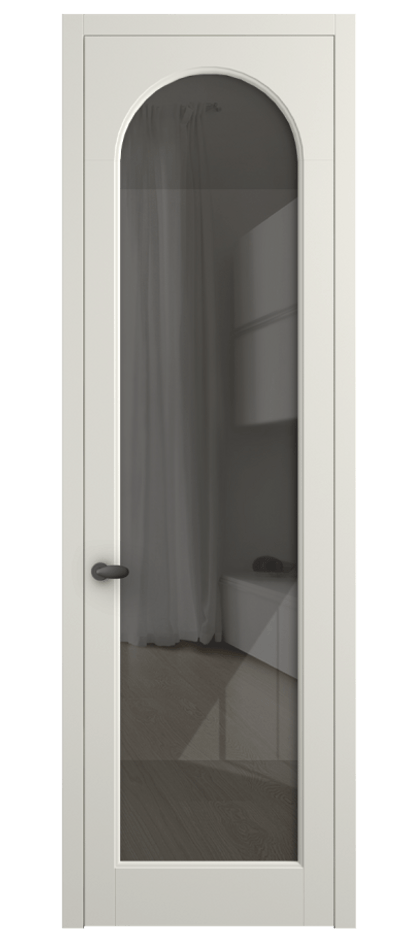 Межкомнатная дверь Palazzo 6804 Матовый жемчужный Рефлективное серое стекло "Stopsol", калёное Цена 5600 Br | Volhovec