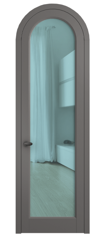 Межкомнатная дверь Palazzo 6814 Матовый классический серый Прозрачное голубое стекло, триплекс Цена 6700 Br | Volhovec