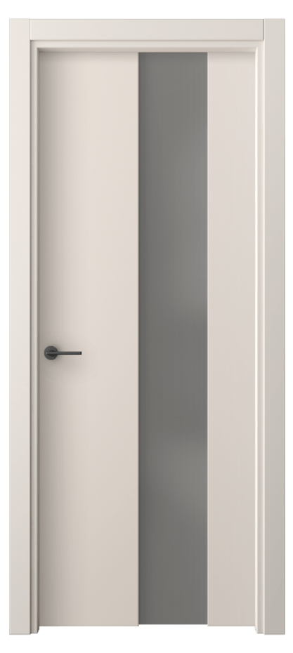 Межкомнатная дверь Freedom 4226 ПЭТ пудровый бежевый Сатинированное серое стекло, триплекс Цена 1900 Br | Volhovec