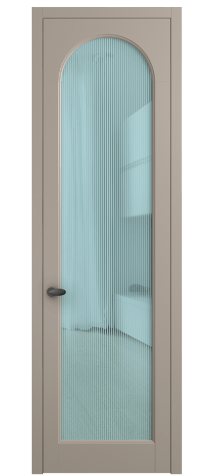 Межкомнатная дверь Палаццо 6804 Матовый бисквитный Рифлёное голубое стекло "Дюна", триплекс Цена 5500 Br | Volhovec