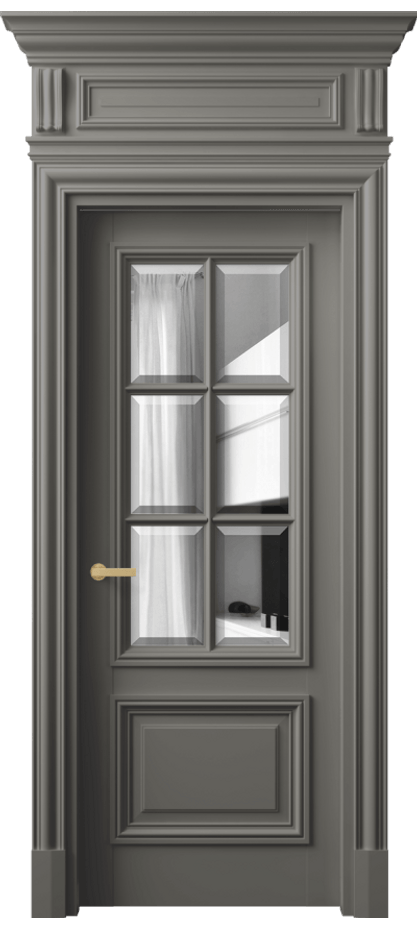 Межкомнатная дверь Антик 7312 Матовый классический серый Двустороннее зеркало с фацетом, триплекс Цена 9820 Br | Volhovec