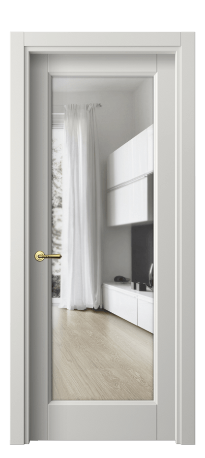 Межкомнатная дверь Galant 1402 Матовый серый Прозрачное стекло Цена 2800 Br | Volhovec