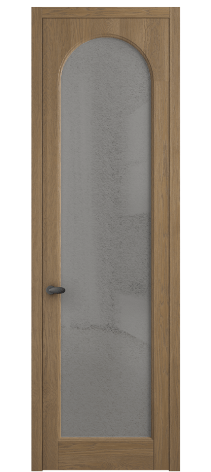 Межкомнатная дверь Палаццо 6804 Дуб мускатный матовый Фактурное серое стекло "Лёд", триплекс Цена 8200 Br | Volhovec