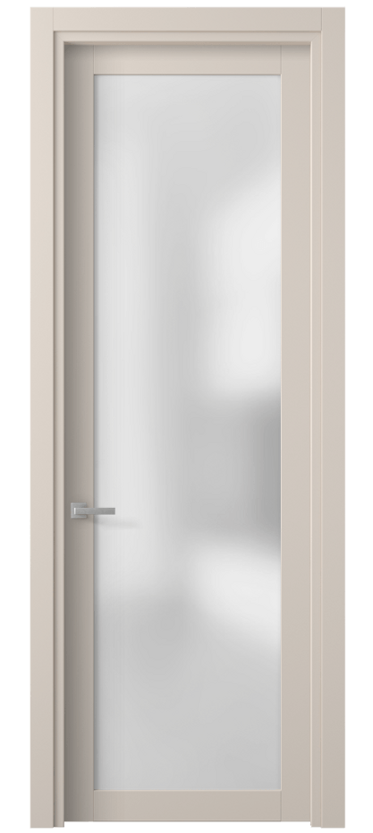 Межкомнатная дверь Planum 2102 ПЭТ пудровый бежевый Сатинированное стекло Цена 1270 Br | Volhovec