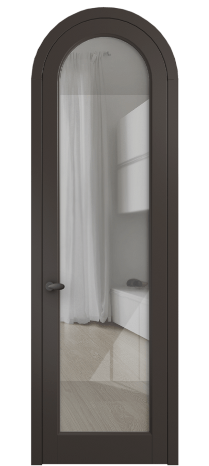 Межкомнатная дверь Palazzo 6814 Матовый антрацит Рефлективное прозрачное стекло "Stopsol", калёное Цена 7100 Br | Volhovec