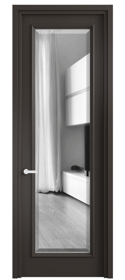 Межкомнатная дверь Шарм 6702 Матовый антрацит Двустороннее зеркало с фацетом, триплекс Цена 5600 Br | Volhovec