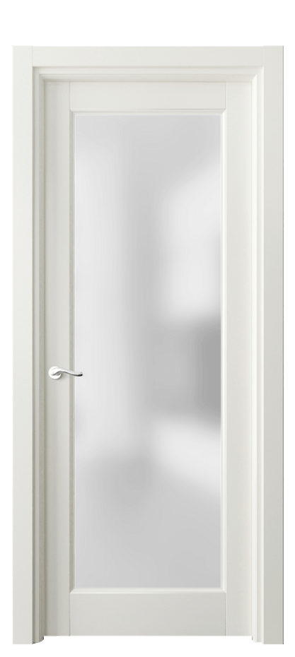 Межкомнатная дверь Лигнум 0700 Матовый жемчужный Сатинированное стекло Цена 5080 Br | Volhovec