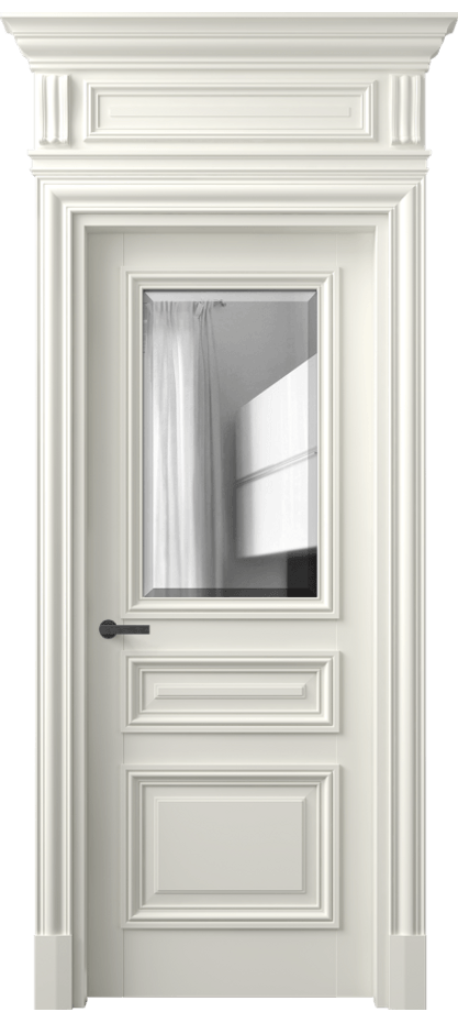 Межкомнатная дверь Антик 7304 Матовый жемчужный Двустороннее зеркало с фацетом, триплекс Цена 8950 Br | Volhovec