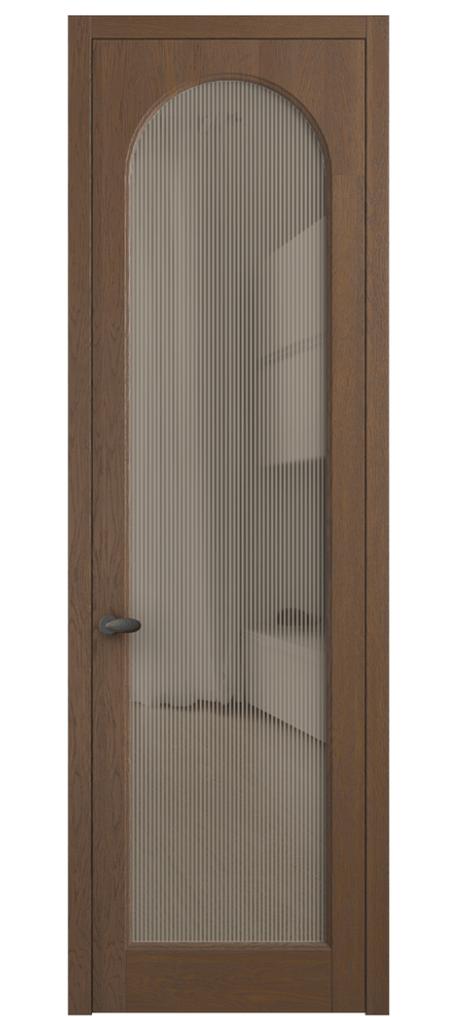 Межкомнатная дверь Палаццо 6804 Дуб каштановый матовый Рифлёное бронзовое стекло "Дюна", триплекс Цена 8200 Br | Volhovec
