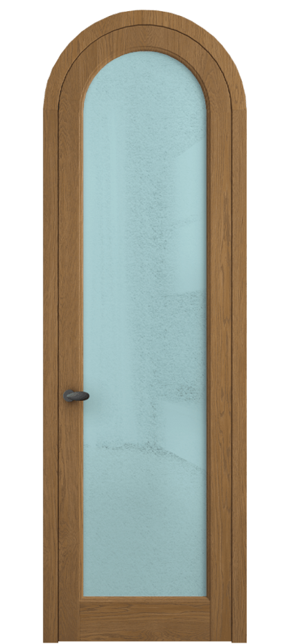 Межкомнатная дверь Palazzo 6814 Дуб пряный матовый Фактурное голубое стекло "Лёд", триплекс, 8 мм Цена 10700.3044 Br | Volhovec