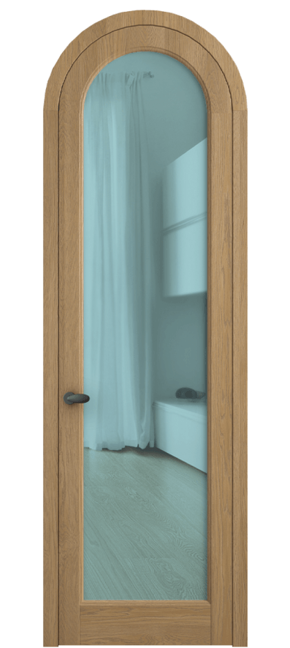 Межкомнатная дверь Palazzo 6814 Дуб пшеничный матовый Прозрачное голубое стекло, триплекс Цена 11000 Br | Volhovec