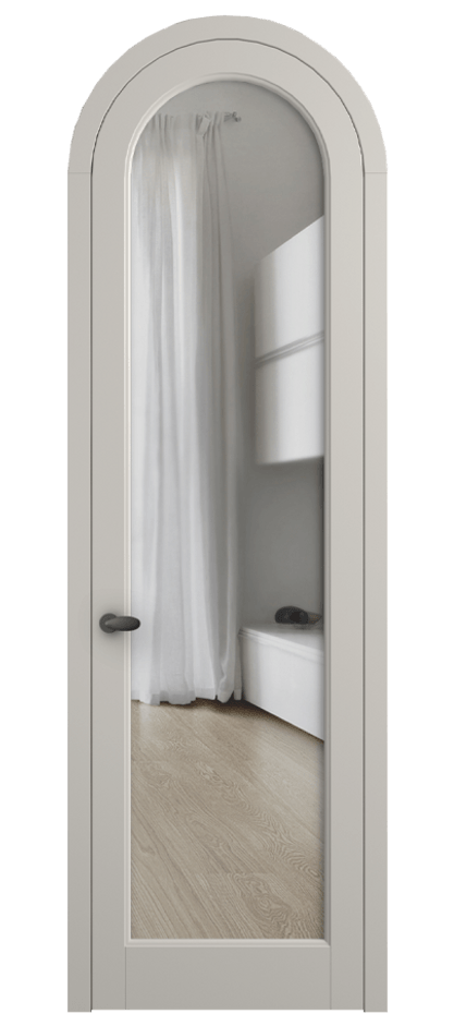 Межкомнатная дверь Палаццо 6814 Матовый облачно-серый Прозрачное стекло Цена 6700 Br | Volhovec