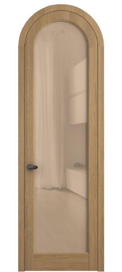 Межкомнатная дверь Palazzo 6814 Дуб пшеничный матовый Рифлёное оранжевое стекло "Дюна", триплекс Цена 11400 Br | Volhovec
