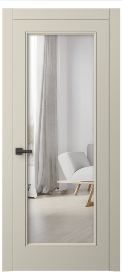 Межкомнатная дверь Linea 8300 Матовый бежево-серый Двустороннее зеркало, триплекс Цена 3281 Br | Volhovec